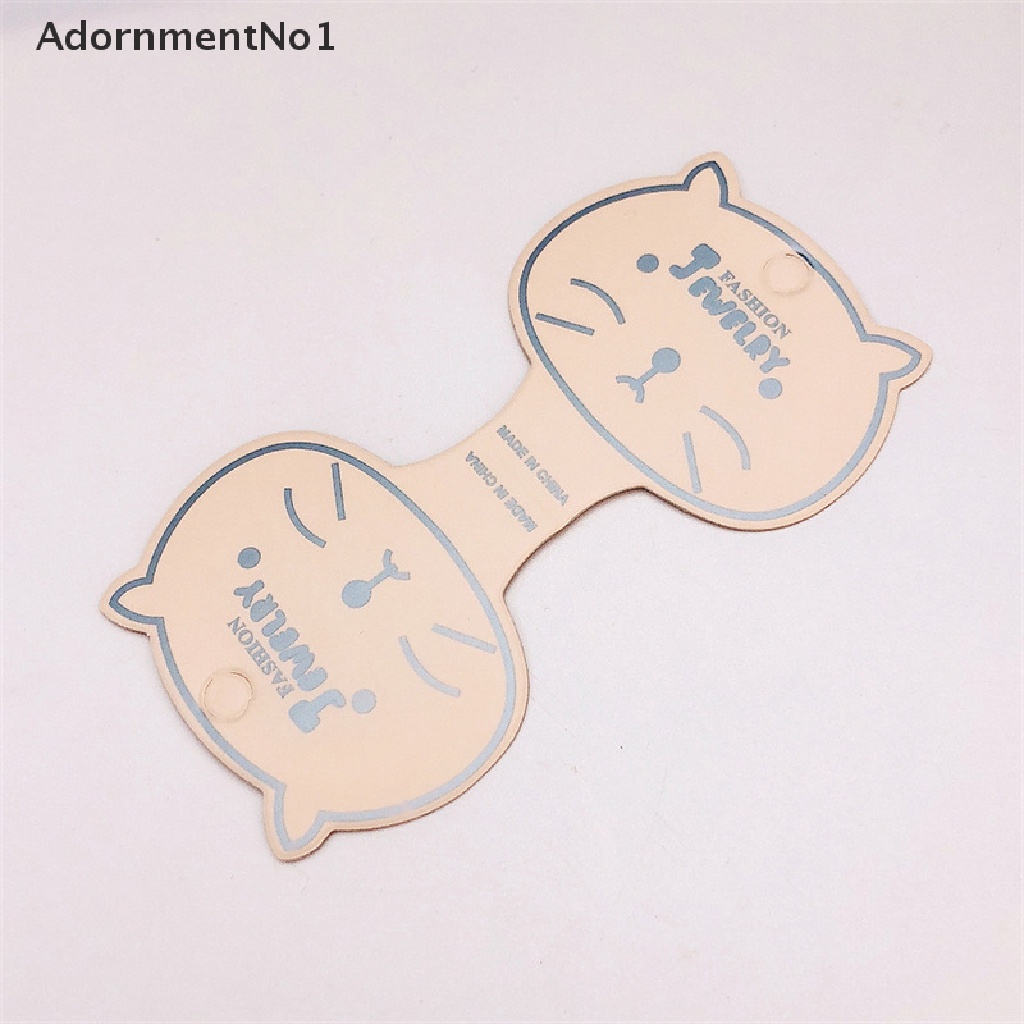 (AdornmentNo1) 50pcs / Set Kartu Tag Kertas Kraft Motif Wajah Kucing Untuk Display Perhiasan / Rambut Handmade