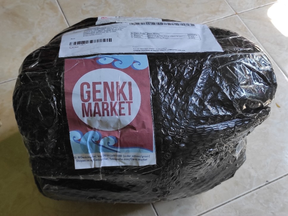 Keranjang Minuman Untuk Isi 12 Gelas Aqua Green - Keranjang Tenteng Aqua Isi 12 Genki Market