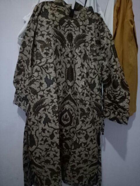 Aserehe Zigzag Tunik Jumbo Batik Mataraman Sogan Camaline Seragam Kantor Kerja