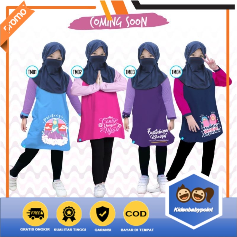 [BISA COD] Moslem kids ori tunik anak murah karakter lucu cotton combed 24S usia 2 sampai 15 tahun