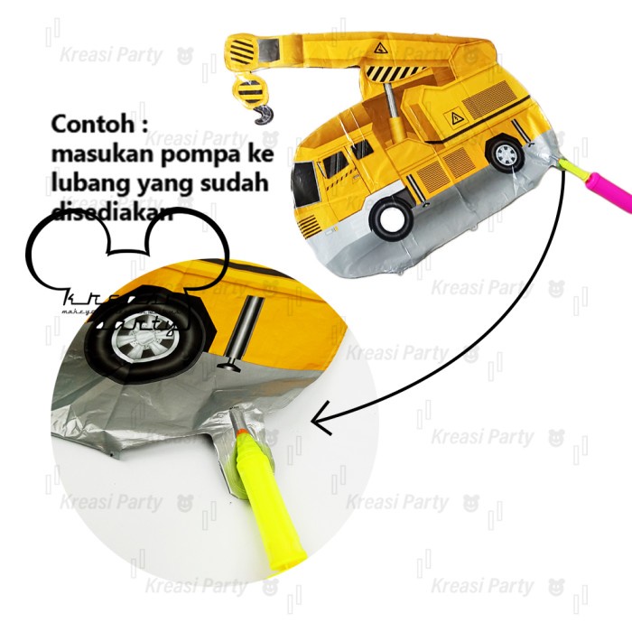 Balon Foil Mobil Derek / Balon Karakter Truk Derek / Balon kendaraan