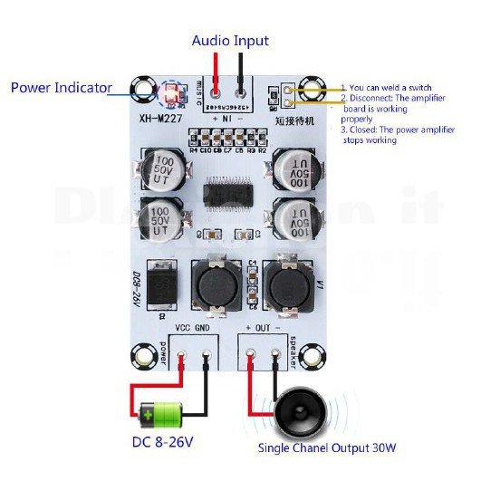 Power Amplifier Mono 30Watt (TPA 3110D2) ( 227 )