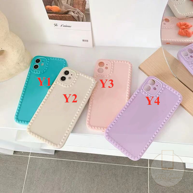 Casing iPhone 12 11 Pro Max Heart Edge Design Case iPhone 6 6S 7 8 Plus iPhone X XS XR XSMAX SE 2020 Camera Protection Square Glossy Shockproof Phone Soft TPU Case-1