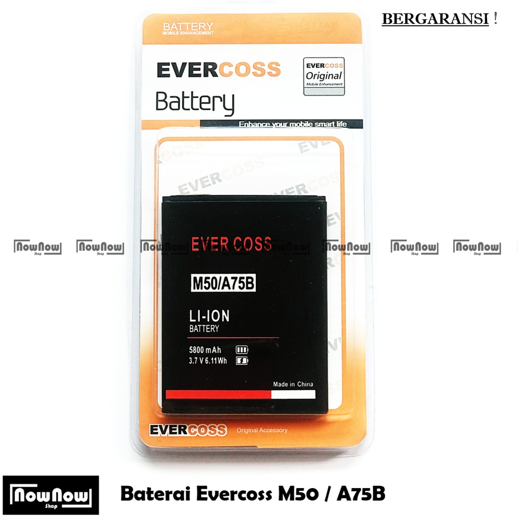 Baterai Evercoss M50 Star M50A A75B Original Double Power Batre Batrai Battery HP