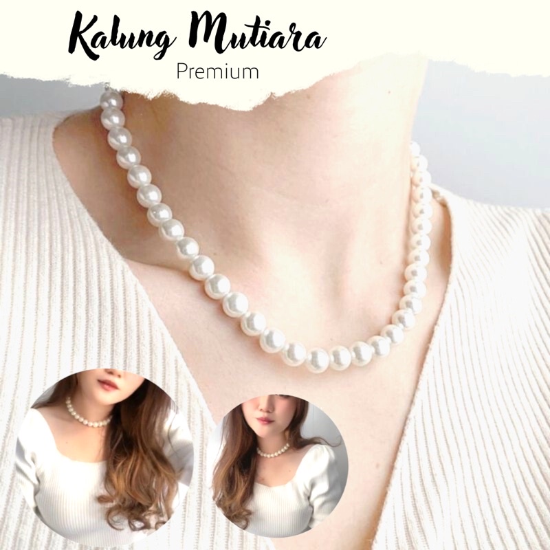 [ Kalung mutiara premium ] Pearl Necklance / kalung Korea