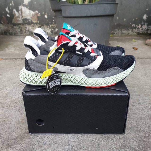 SEPATU ADIDAS ZX 4000 4D BLACK ONIX MIROR QUALITY BNIB