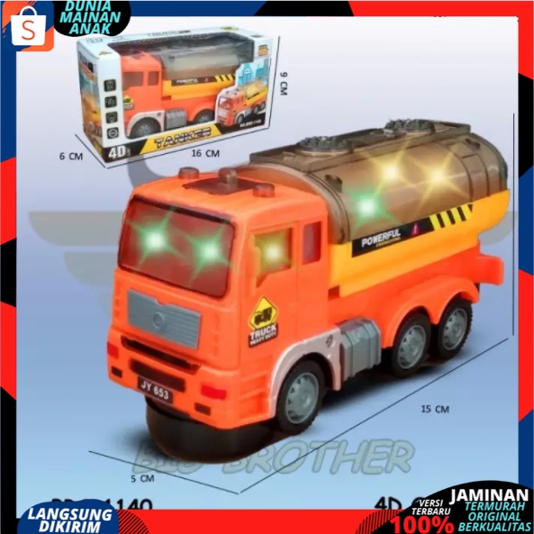 Mainan Anak Mobilan Dump Truk Molen Semen MOBIL ENGINERING CONSTRUKSI Berlampu bersuara  777-71 B.O-3