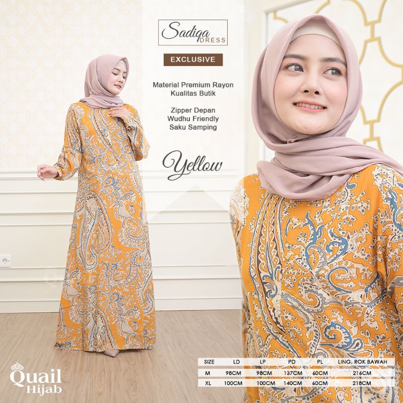 Dress Gamis Muslim Wanita Katun Syari Quail SADIQA