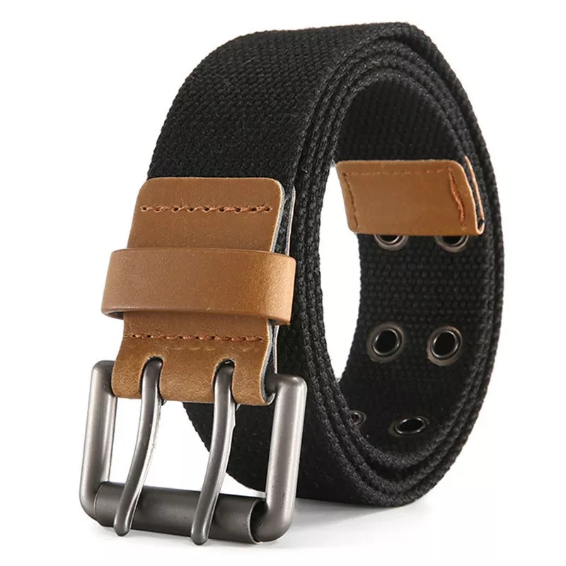 Ikat Pinggang Gesper Ganda Sabuk Kanvas Tebal Kualitas Mantap Men Belt S056