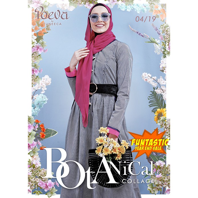 FLASHSALE GAMIS TUNEECA POEVA BOTANICAL COLLAGE IED SERIES