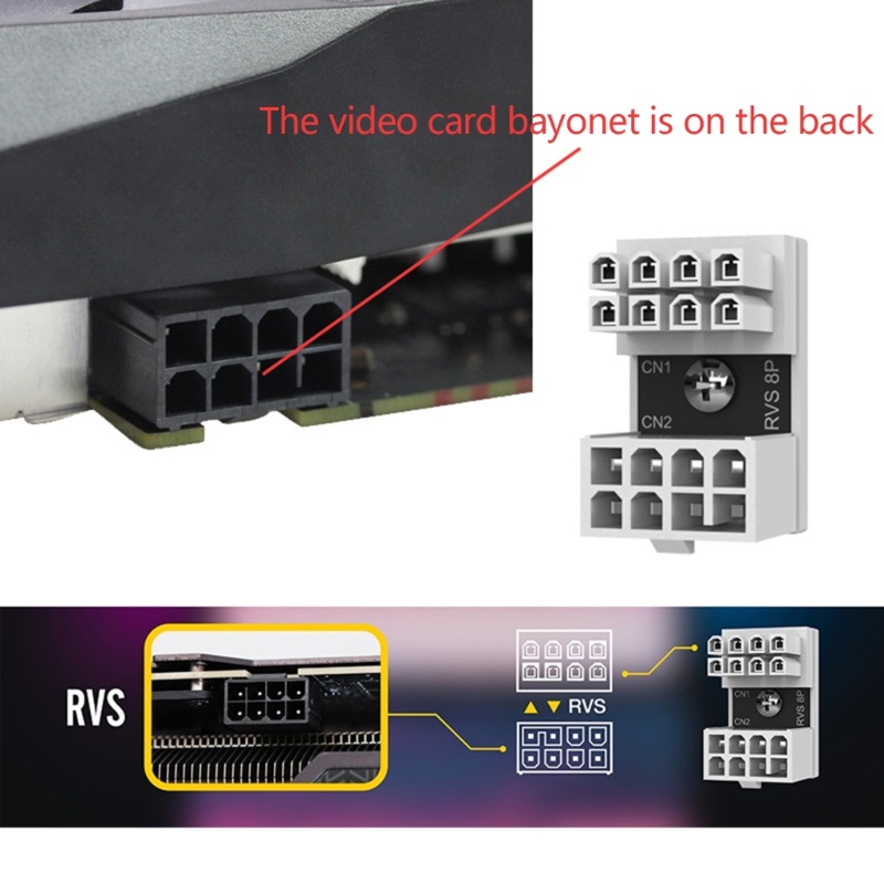 Btsg ATX Adapter Elbow for Head GPU Power Connector PCI-E 6Pin 8Pin 180derajat U Turn Power Adapter Untuk Desktop Graphics