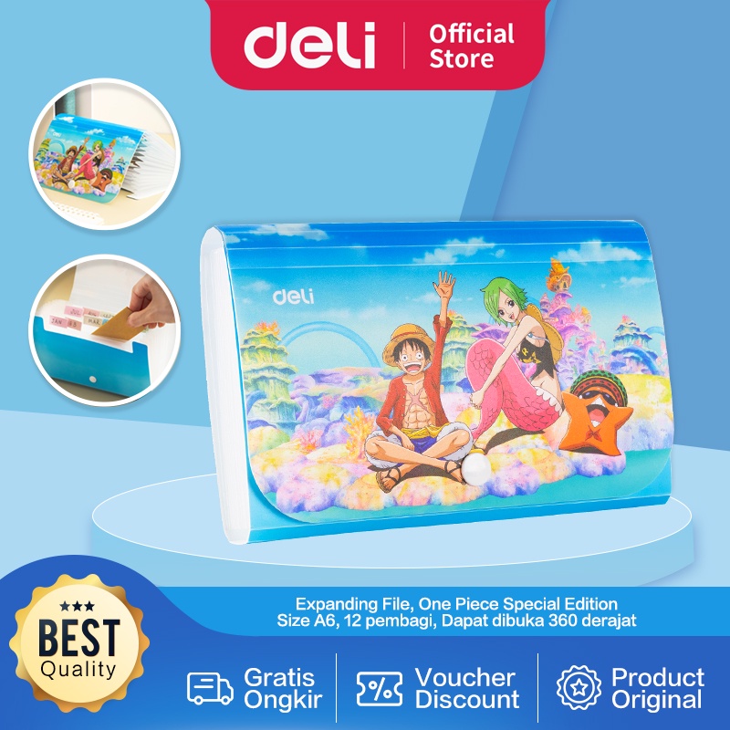 

Deli One Piece Expanding File / Tas Dokumen Map Harmonika A6 One Piece 12 Pembagi Anti Air Dapat Dibuka 360 Derajat Kualitas Tinggi EF622