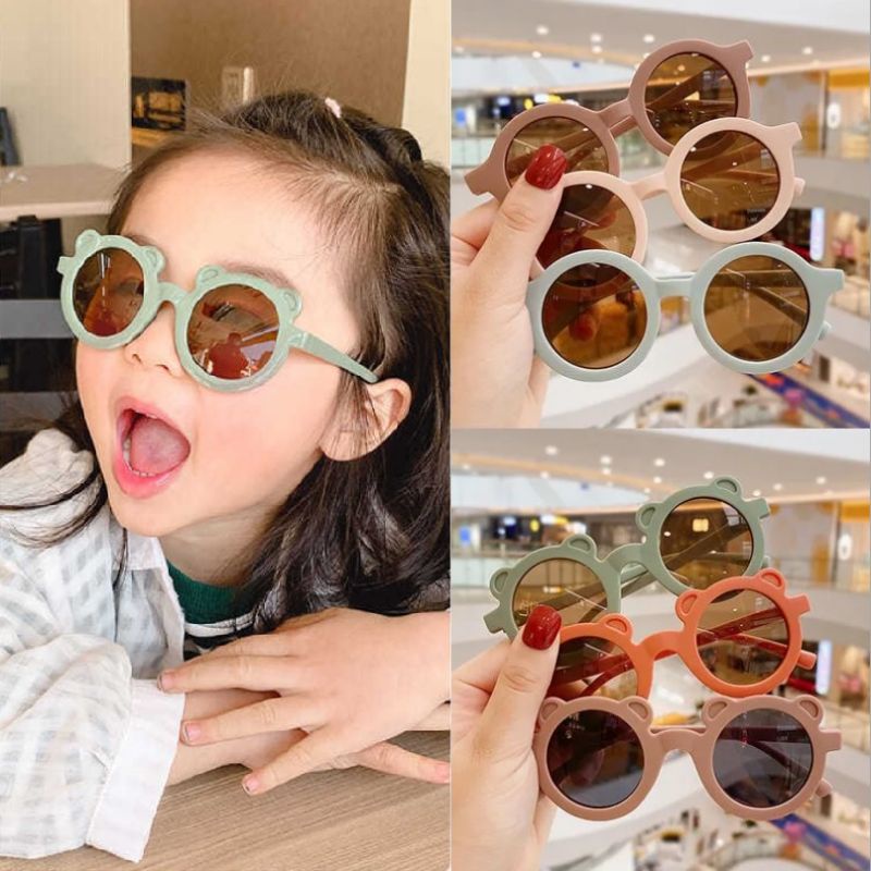 Kaca mata Anak New Trend/Fashion Anak Terbaru Telinga Beruang kacamata hitam  High Quality Import