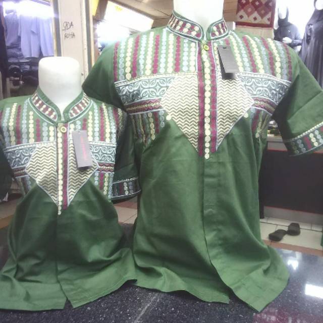 Couple koko ayah anak bordir