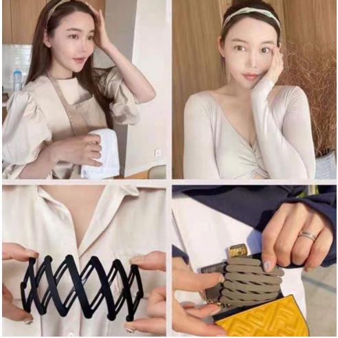 Bando Lipat Wanita Retractable Korea Fashion Folding Headband Summer Invisible Non-Slip