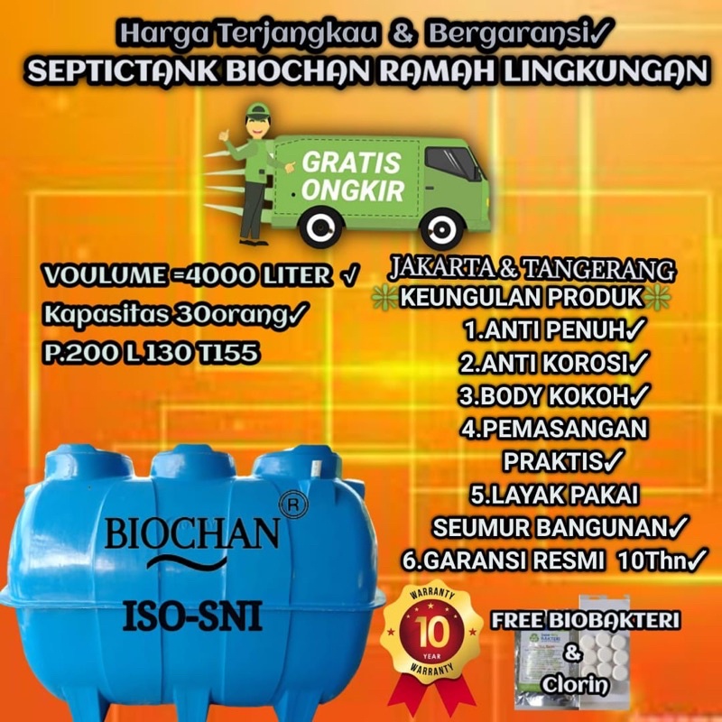 Septic tank bio , Biotech , Biofil , Biotaff, Biotank 4000L