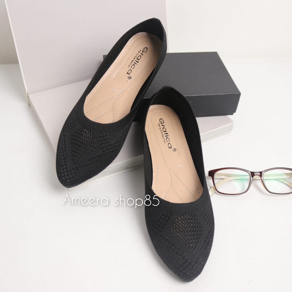 Flatshoes sepatu Wanita kekinian Rajut import Gratica AW092