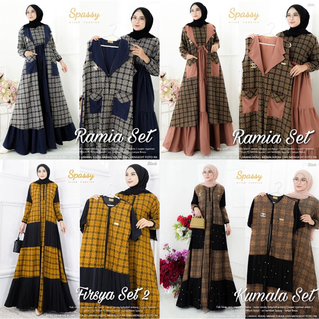 GAMIS RAMIA / FIRSYA / KUMALA  SET BY SPASSY - FIRSYA 2 BAJU MAXY SPASSY ORIGINAL BERLABEL - GAMIS S