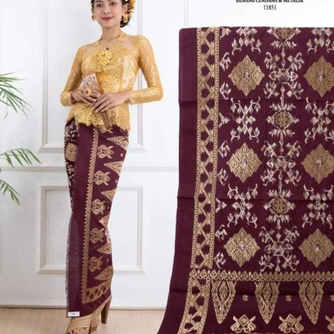 Pakaian adat Bali kamen songket bordir premium bawahan kebaya bali