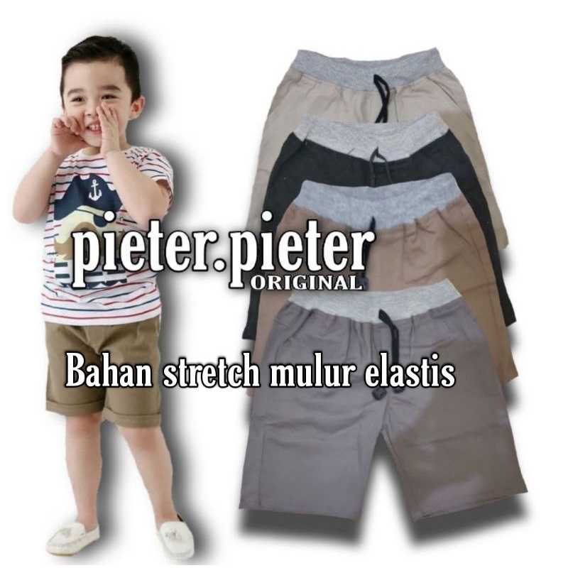 Celana Chino anak celana pendek anak celana Rib pendek Usia 1-10 tahun Original Pieter.pieter