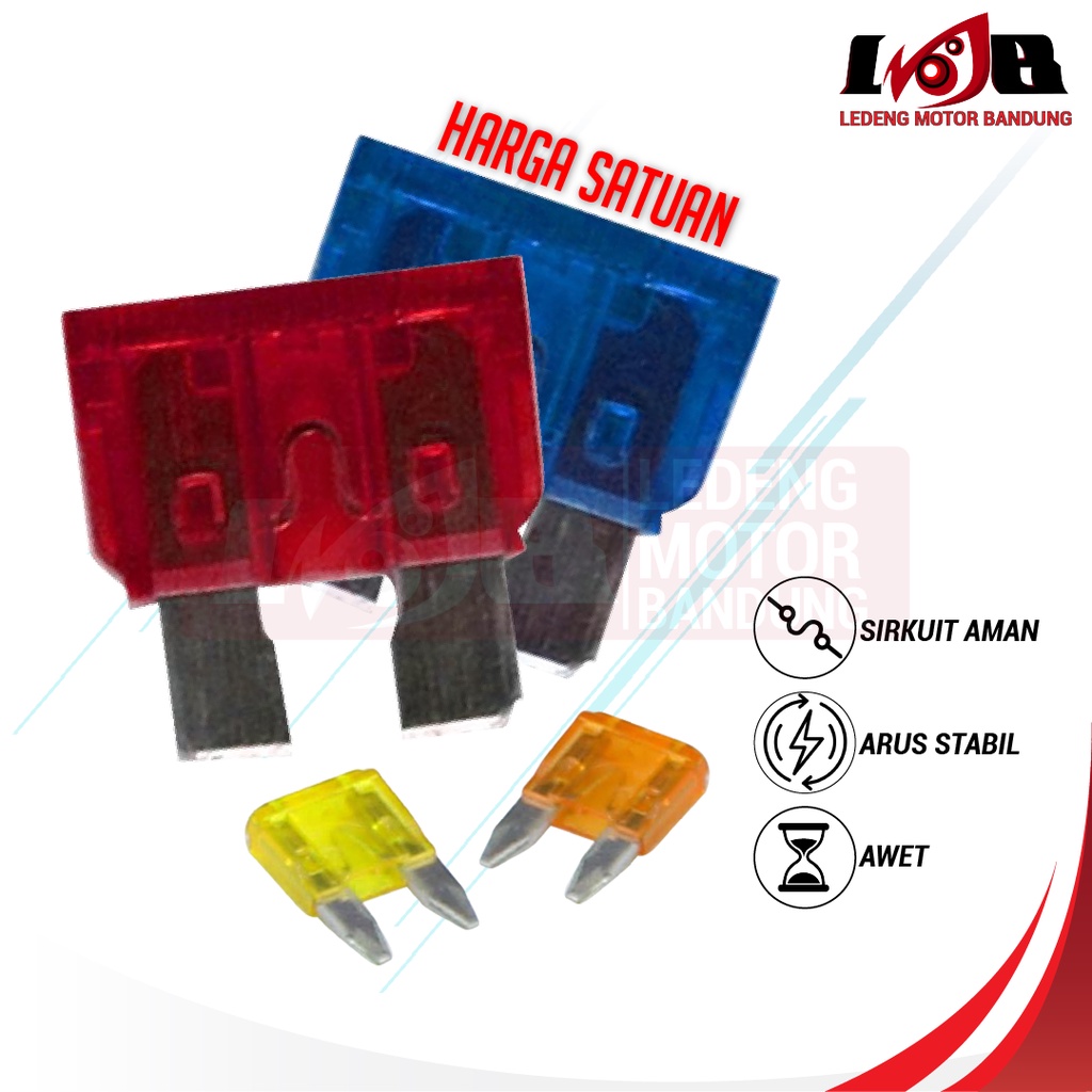 Sikring Sekring Fuse Tancap Colok 5a 10a 15a 20a Besar Kecil Motor Mobil