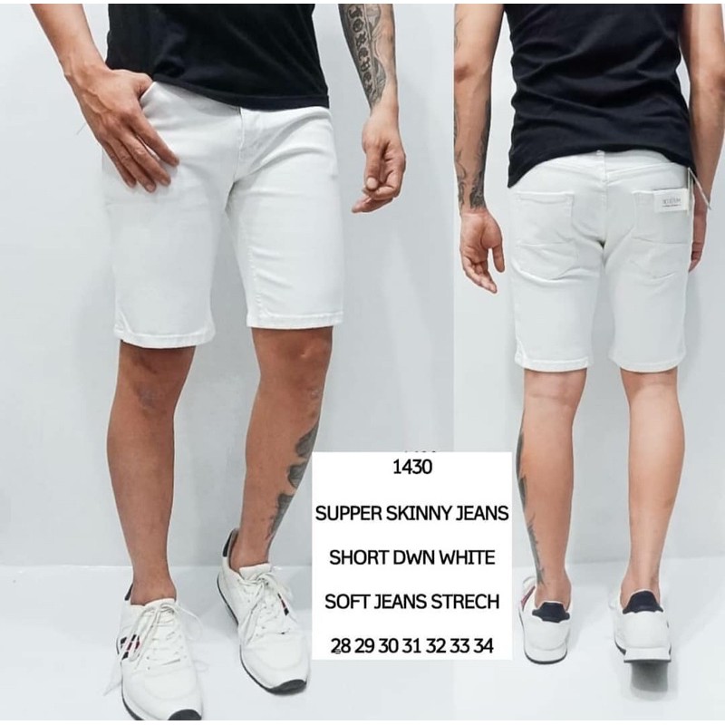 celana pendek jeans Putih Polos