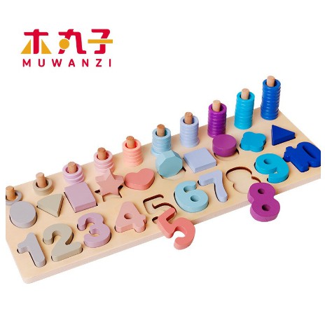 TweedyToys - Montessori Puzzle / Macaroon Shape Wooden / Logarithmic / Mainan Edukasi Anak / Mainan Berhitung