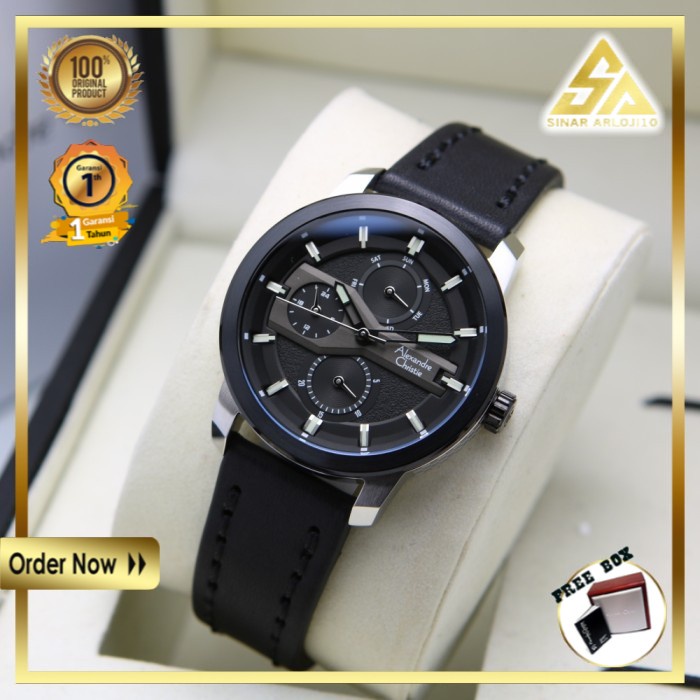 JAM TANGAN ALEXANDER CHRISTIE ALEXANDRE CHRISTIE WANITA CEWEK ORIGINAL ORI BLACK SILVER AC 6562