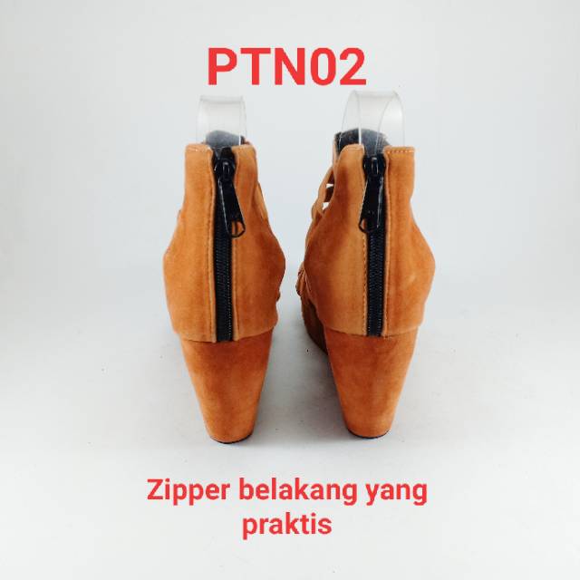 Emye PTN02 Sepatu Wedges Gladiator 9cm Wanita Elegan Bahan Lembut