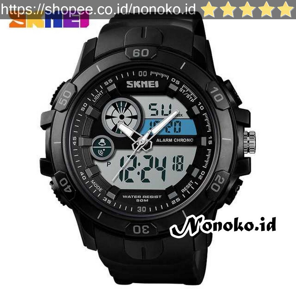 berkualitas Jam Tangan Kasual Digital Analog Pria SKMEI - 1428 Hitam