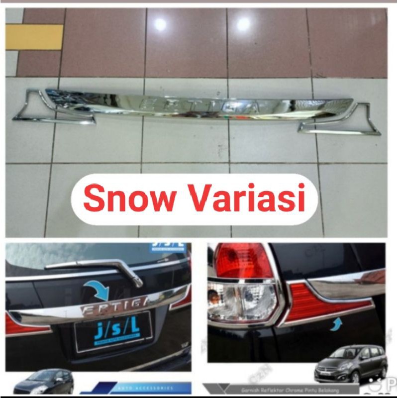 Paket trunk lid + garnis reflektor New Ertiga 2016 - 2017 EMBOSS chrome