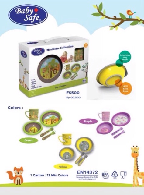 BABYSAFE Mealtime Collection Baby Feeding Set Alat Makan Bayi