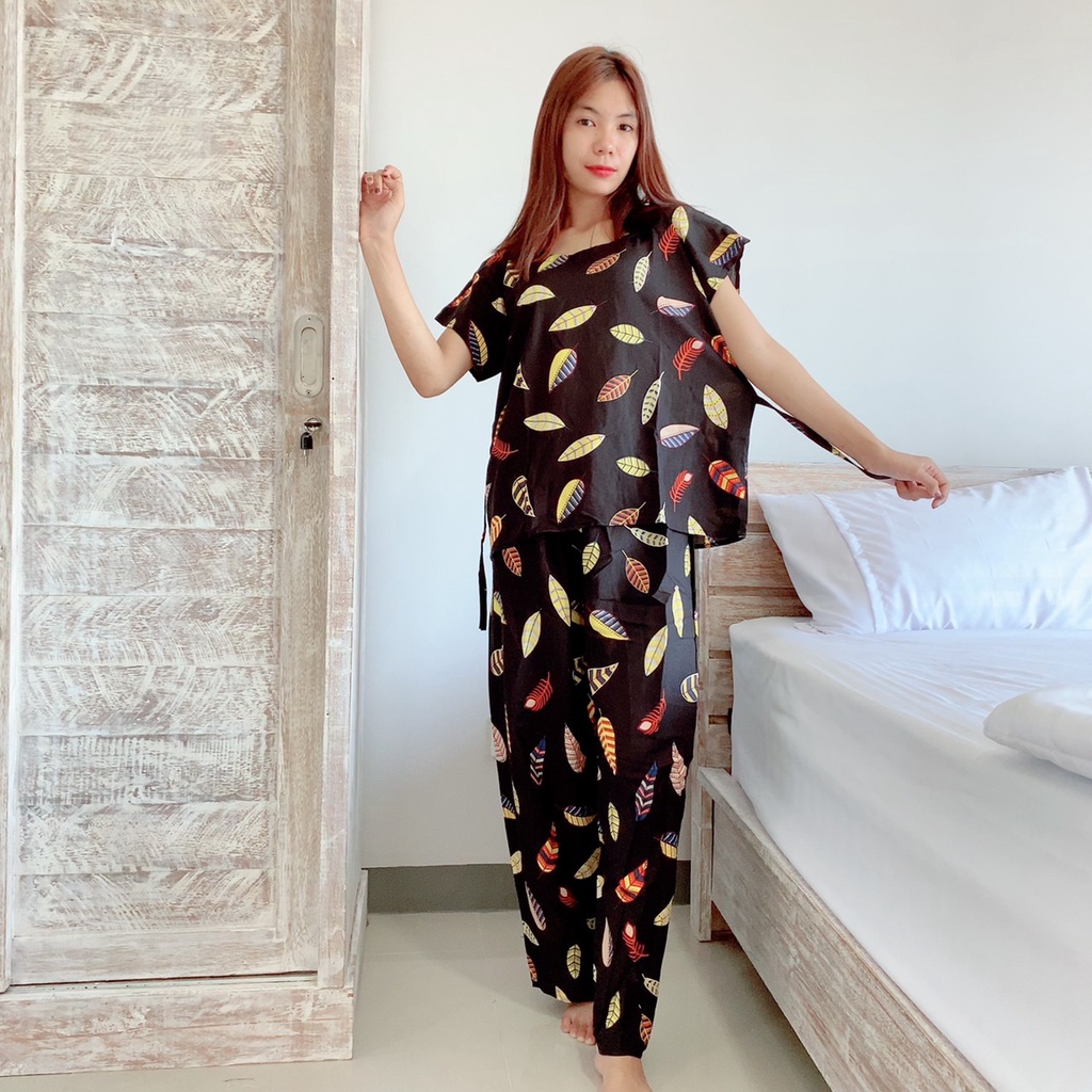 Setelan Panjang Bali-DAUN HITAM