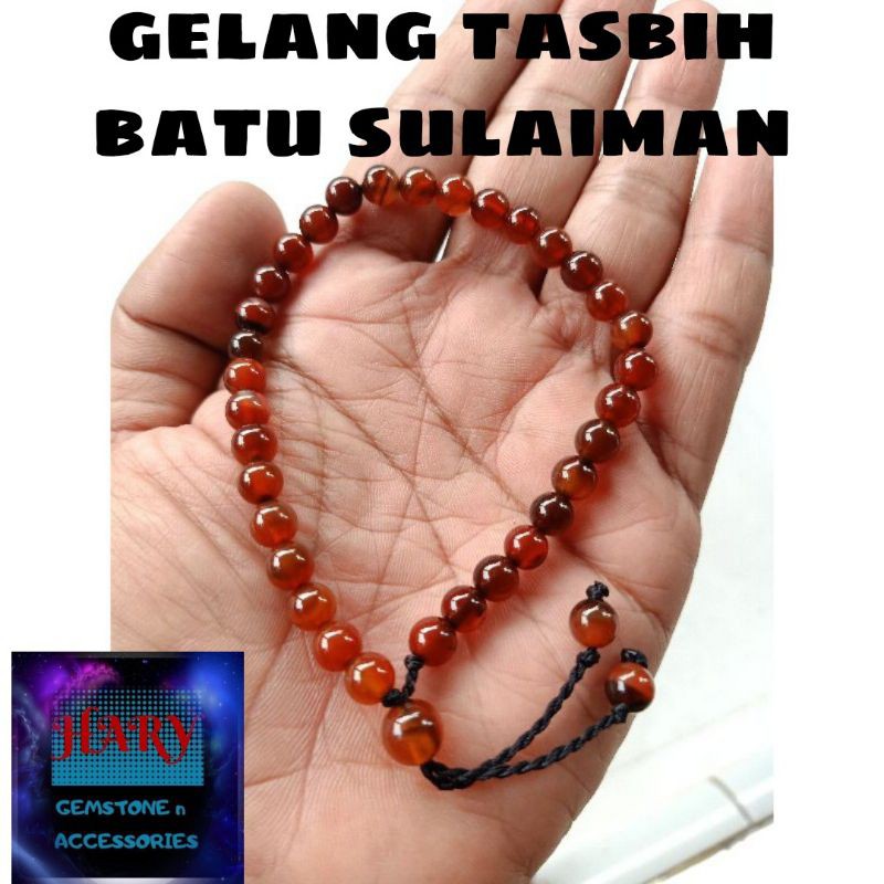 Gelang tasbih batu sulaiman madu