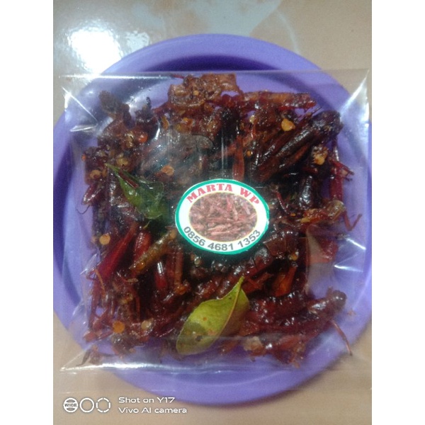 

Belalang goreng pedas nikmat(kemasan icip-icip)