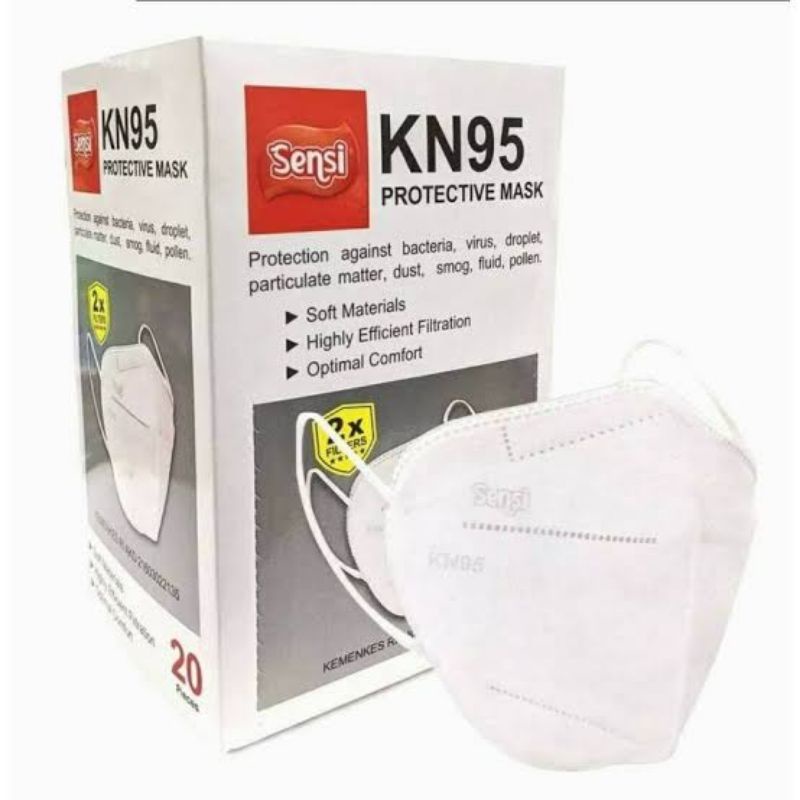 Sensi KN95 Protective Mask 5-Ply White per 1 pcs