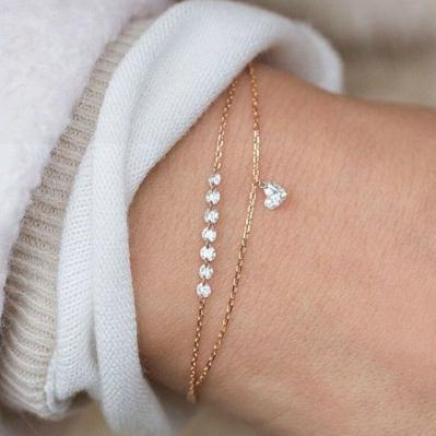 ★ODS★ FA09  Versi Korea mutiara crystal Emas FA09 Berlian Gelang Gelang Mutiara