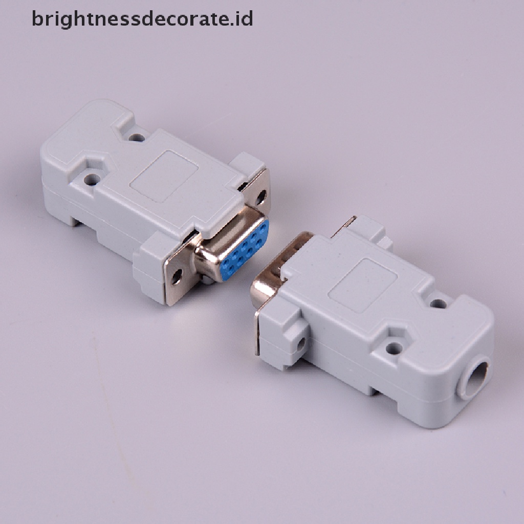 2 Set Rs232 Db9 Female Socket Plug Connector 9 Pin Tembaga Rs232 Dengan Case