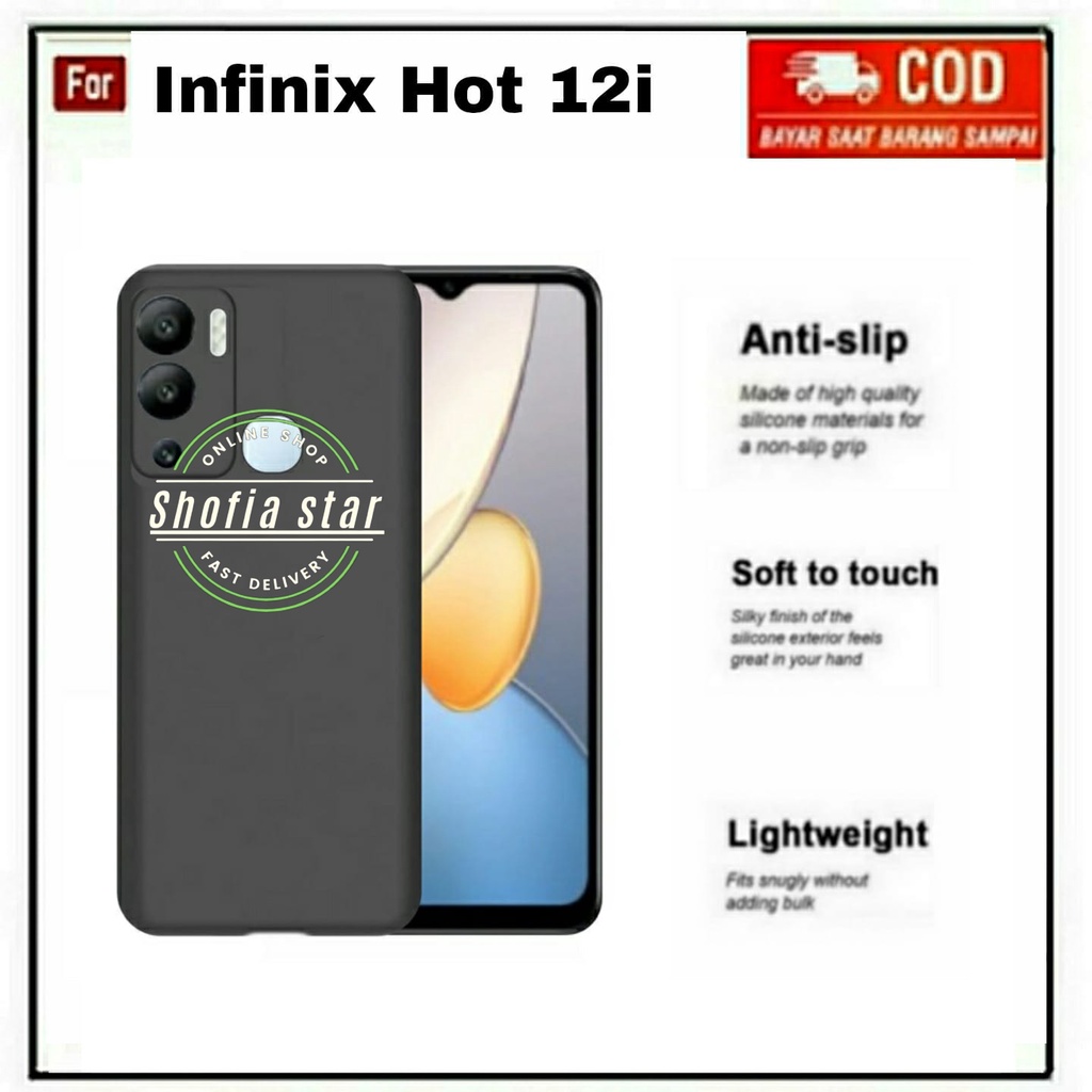 CASE INFINIX HOT 12I SOFTCASE SLIM MATTE PREMIUM BLACK PROTECT CAMERA