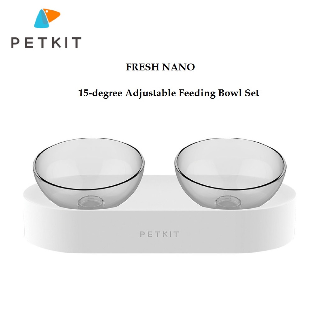 PETKIT FRESH NANO Adjustable Feeding Double Bowl Set - Mangkuk Tempat Makan dan Minum Hewan Anjing Kucing