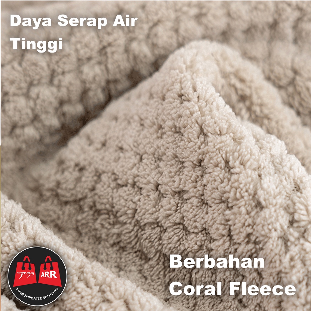 Handuk Kepala Waffle Hair Towel Microfiber Kualitas Premium Import Super Lembut