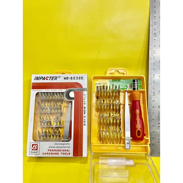 1 SET OBENG HANDPHONE / obeng hp impacter ME-6023E + pinset profesional hardware tools