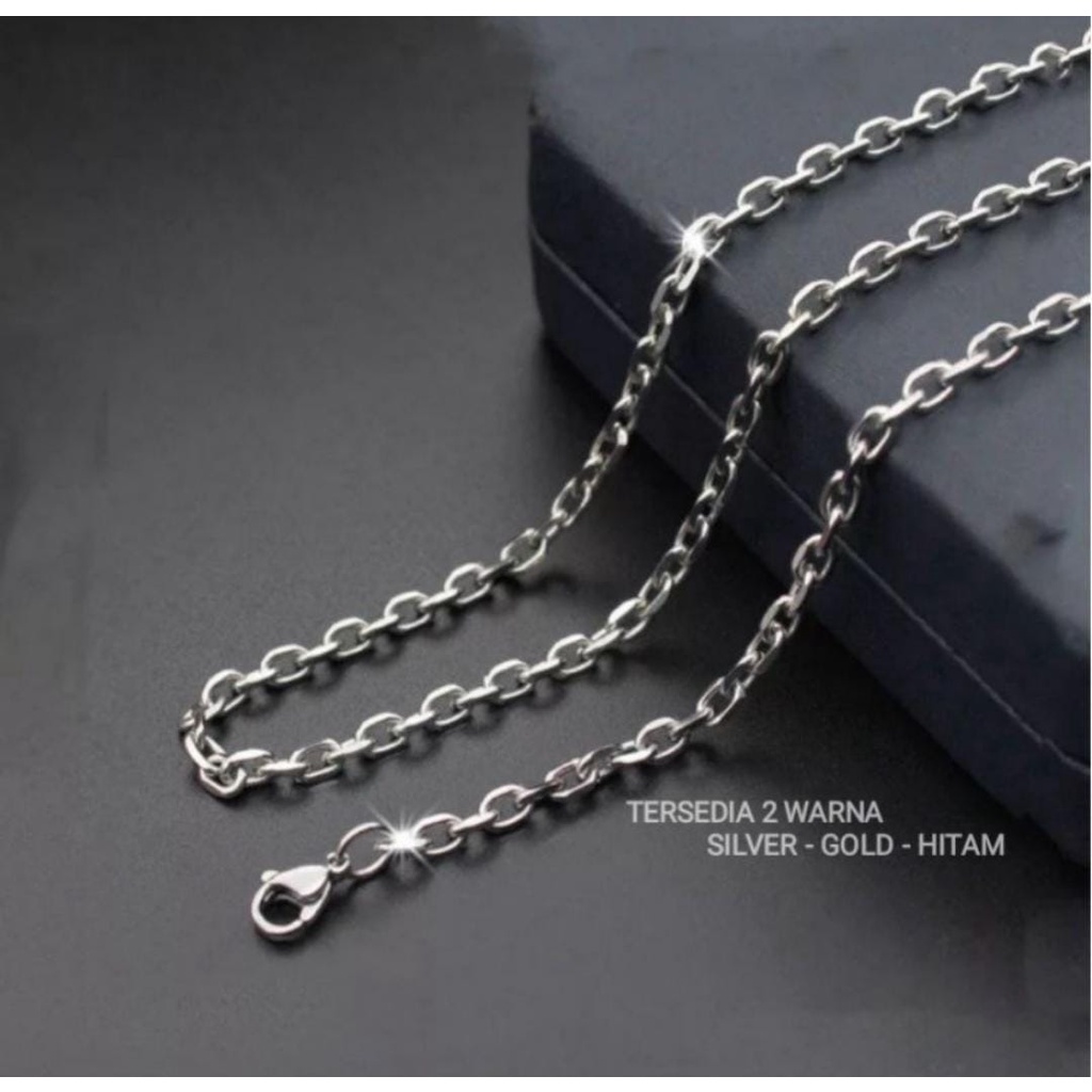 kalung rantai wanita model nuri real titanium gold emas panjang 45cm 50cm 60cm/Kalung Nuri Kaca Stainless Steel Klavikula Korea