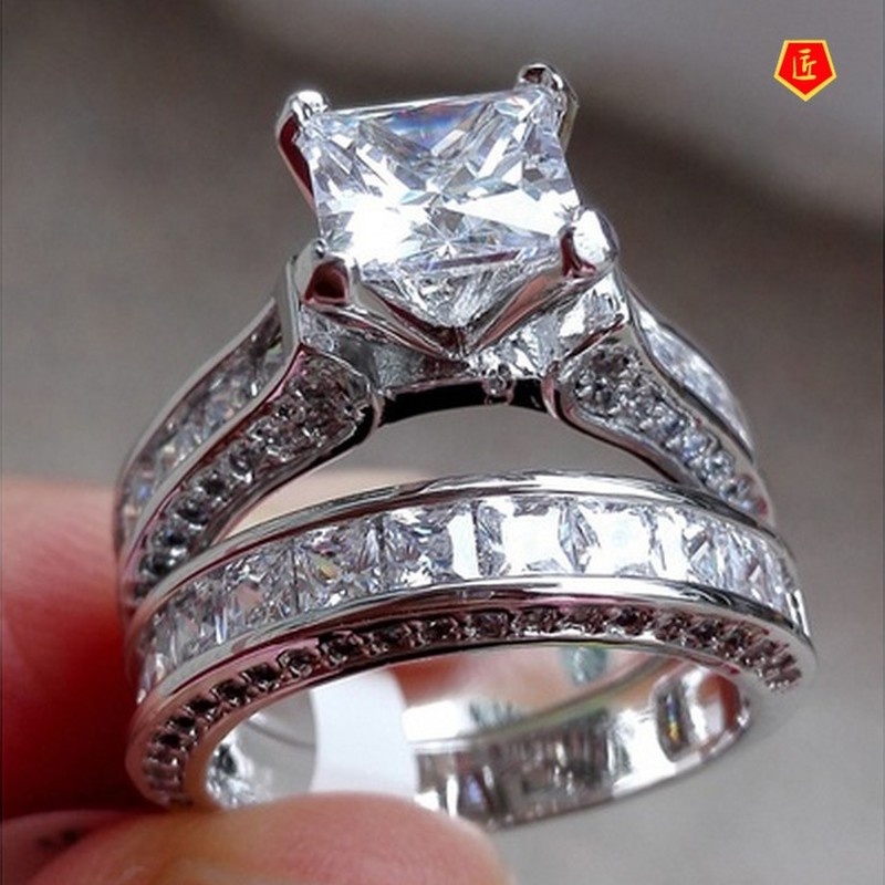 [Ready Stock]Personalized Moissanite Diamond Ring Set