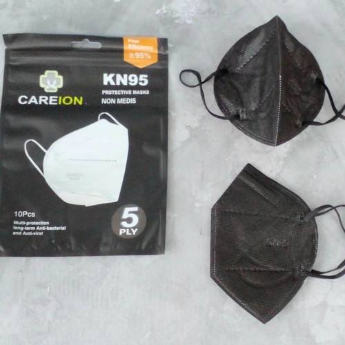 Masker KN95 CAREION HITAM isi 10 pcs BLACK Face Mask CARE ION 5ply 10pcs per pack KN 95 Facemask 5 ply