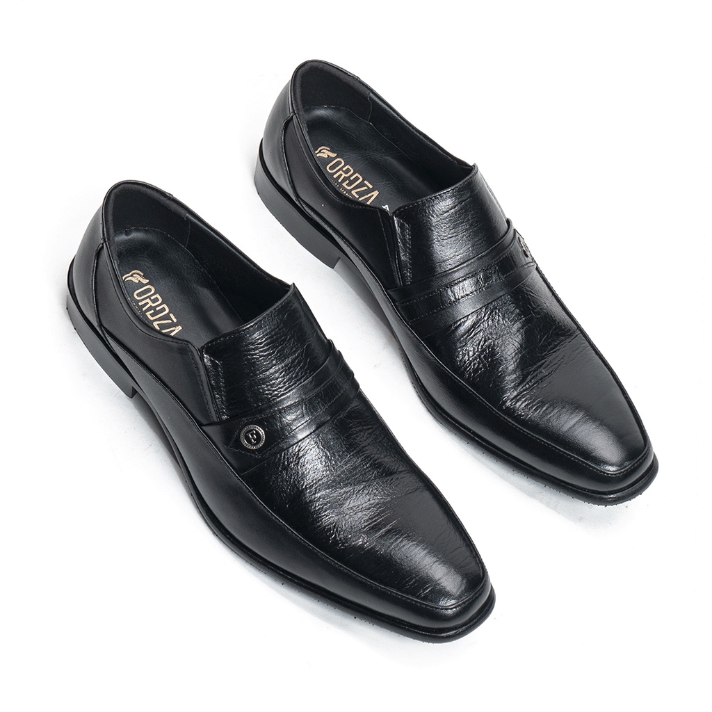 Sepatu Pantofel Pria Formal Slip On Loafers Fordza Kulit Asli F7007