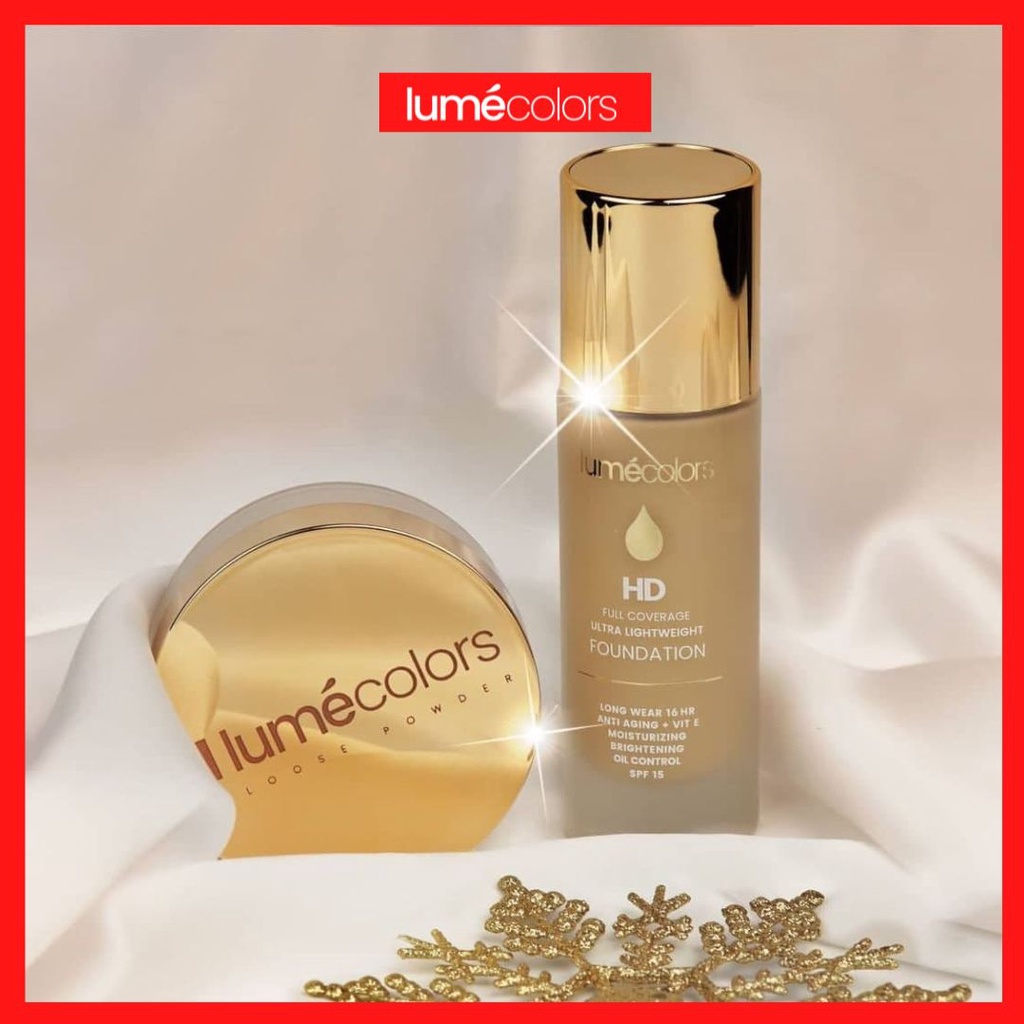 Lumecolors Foundation + Lumecolors Loose Powder Bedak Tabur Lumecolor Bedak Tabur Lume