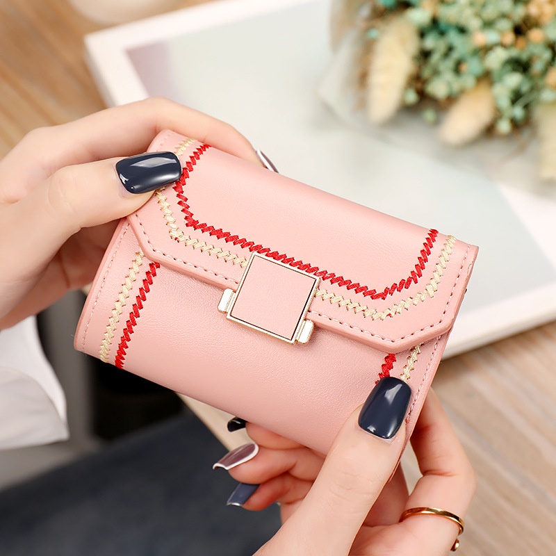 DOMPET LIPAT WANITA MINI IMPORT KULIT PENDEK EMPIRA SLOT KARTU KOIN MURAH IMPORT BATAM KOREA PREMIUM