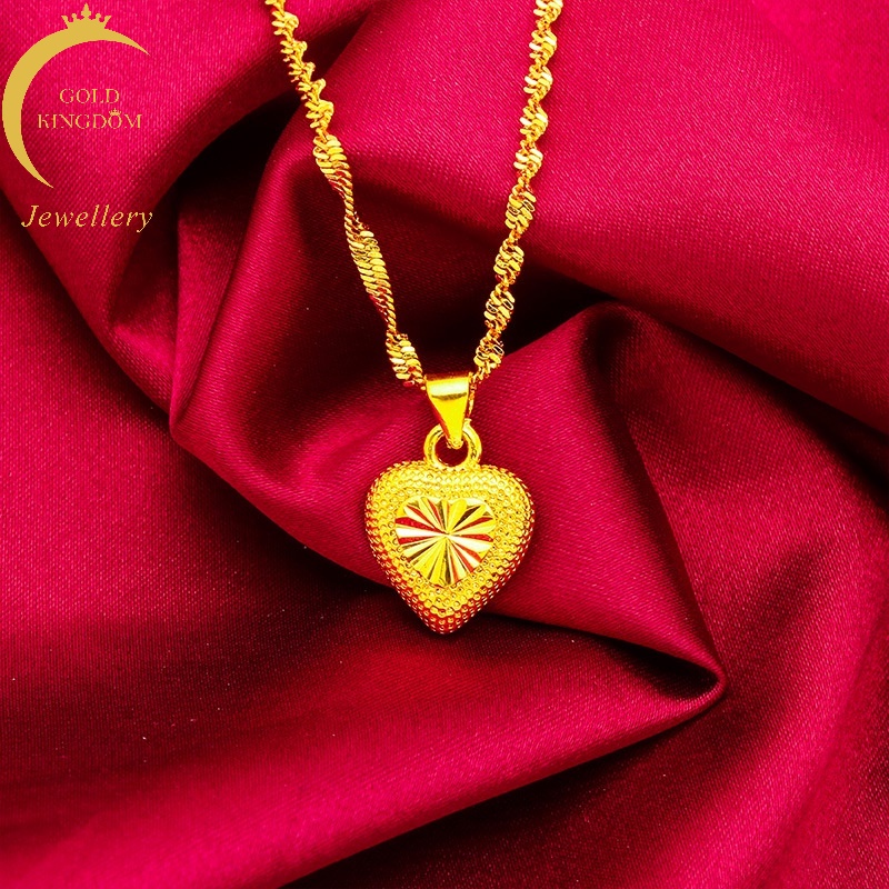 Kalung Emas Asli Kadar 375 Dengan Liontin Bentuk Hati Untuk Wanita