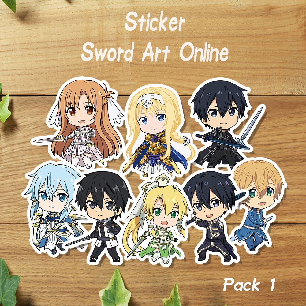 

Sticker Anime Sword Art Online / Stiker Pack Collection SAO Kirito Asuna